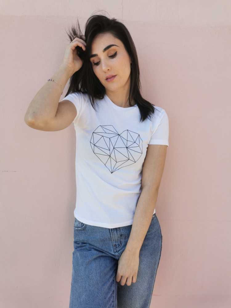T-shirt Cuore geometrico