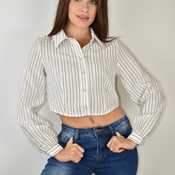 ABBIGLIAMENTO - Camicia crop a righe