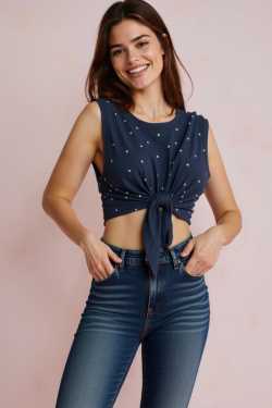 ABBIGLIAMENTO - Canotta con pietre brillanti