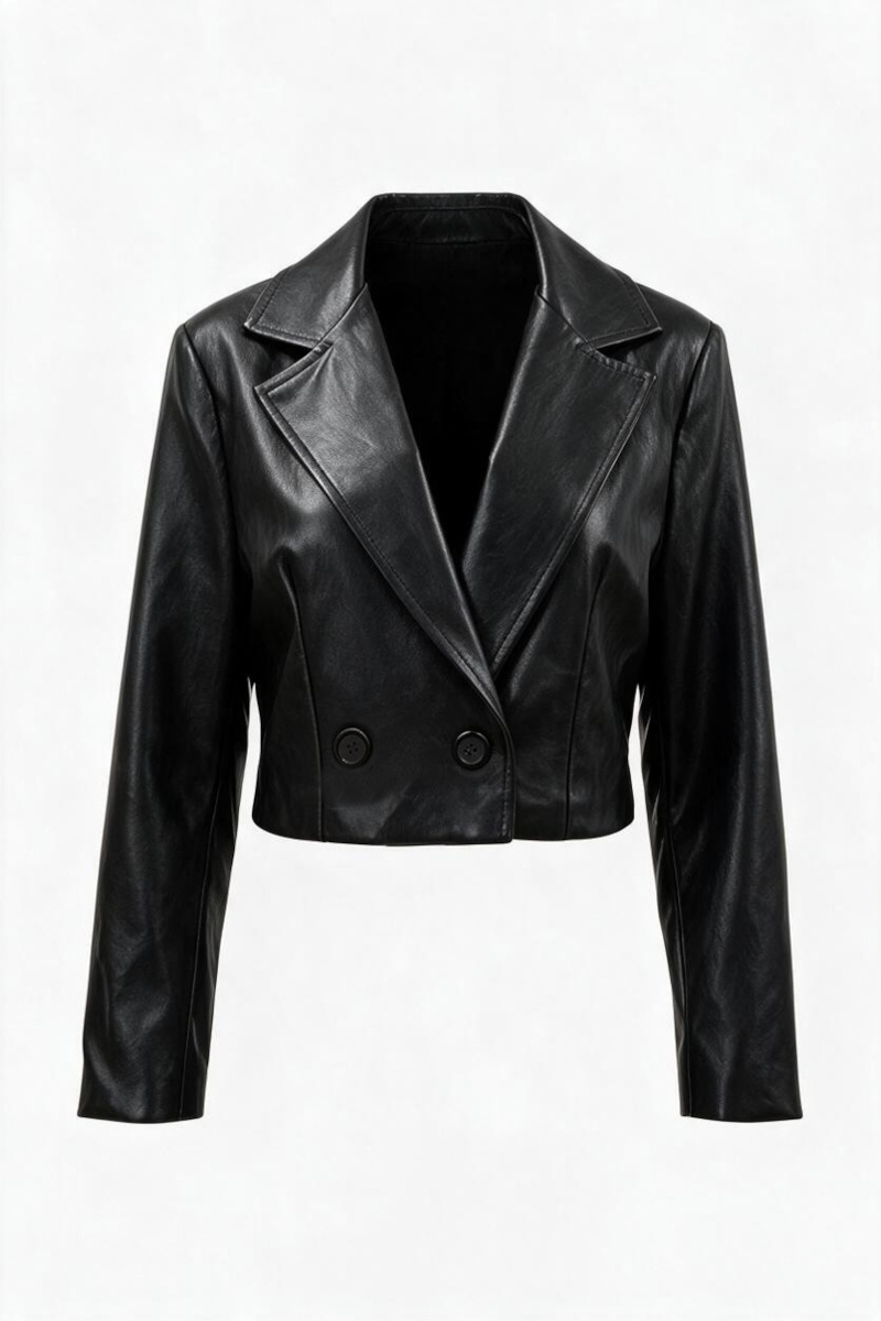 ABBIGLIAMENTO - Chiodo crop ecopelle