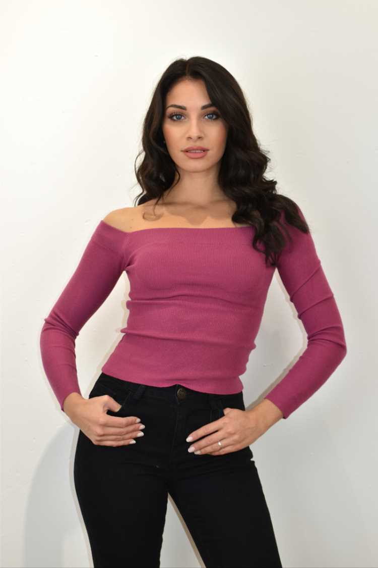 Maglia scollo a barca