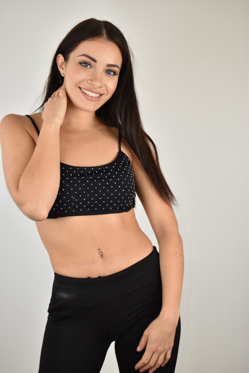 ABBIGLIAMENTO - Crop top con borchie