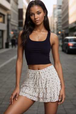 ABBIGLIAMENTO - Gonna corta a fiorellini