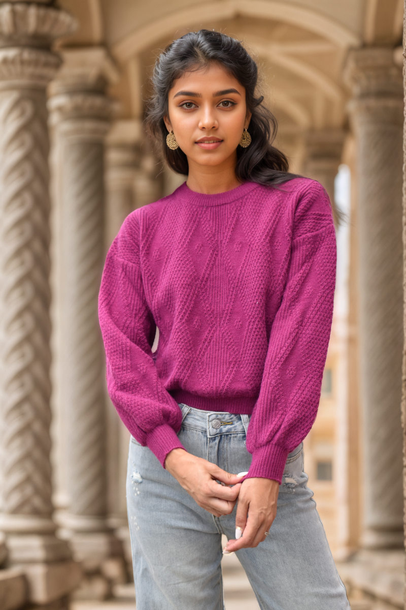 ABBIGLIAMENTO - Maglione traforata rombo grande