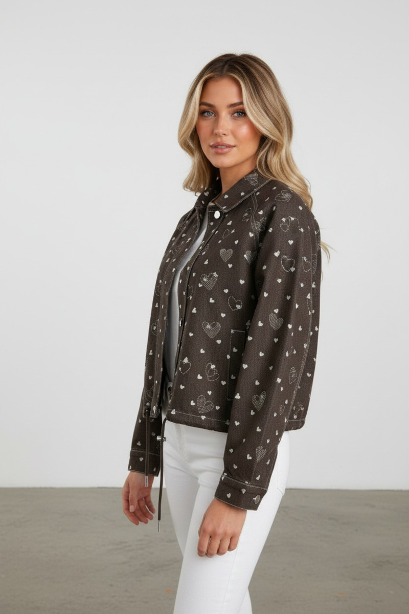ABBIGLIAMENTO - MORO - Giubbino di jeans con cuoricini
