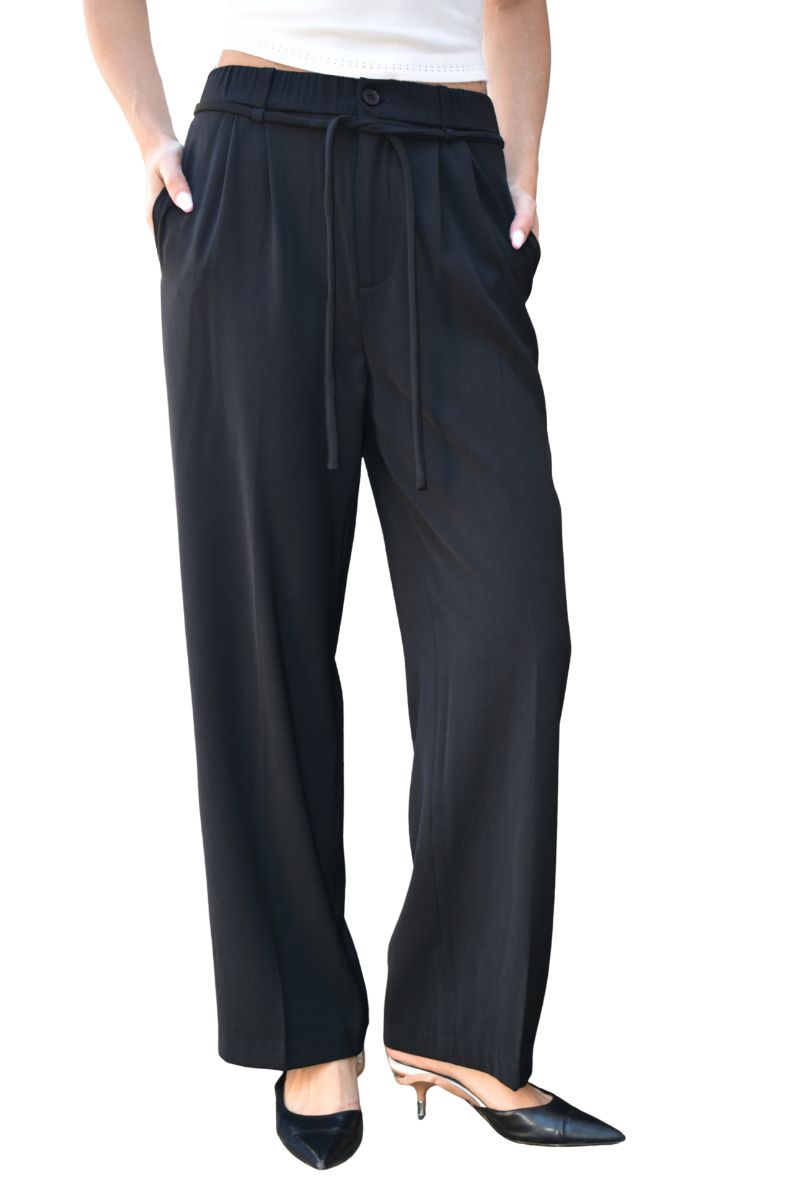 ABBIGLIAMENTO - NERO - Pantalone con elastico