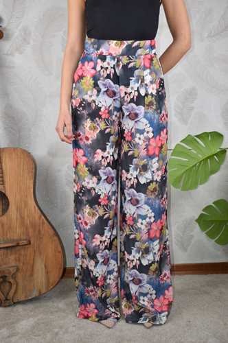 ABBIGLIAMENTO - NERO - Pantalone floreale