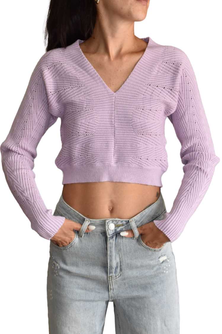 Maglione crop a V
