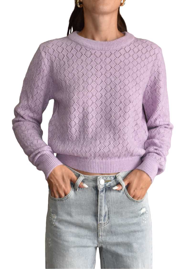 Maglione girocollo a rombo