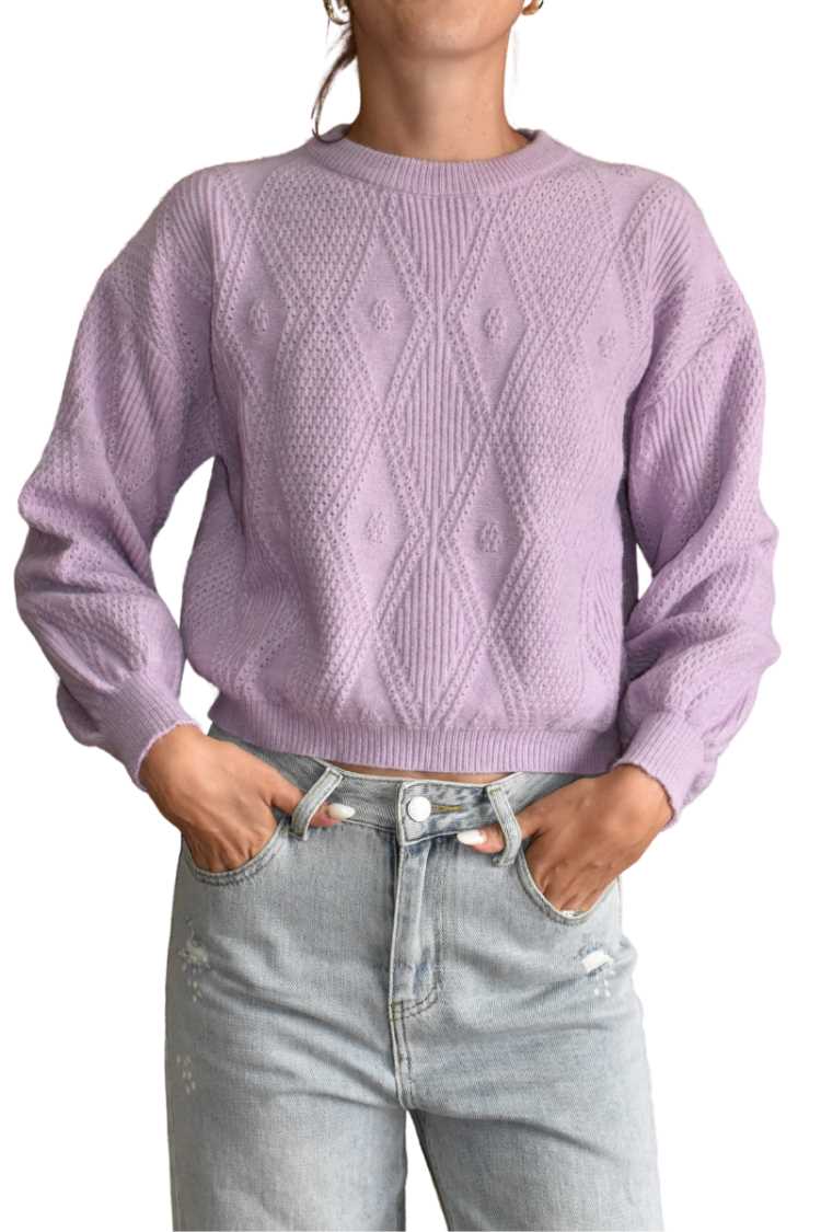 Maglione traforata rombo grande