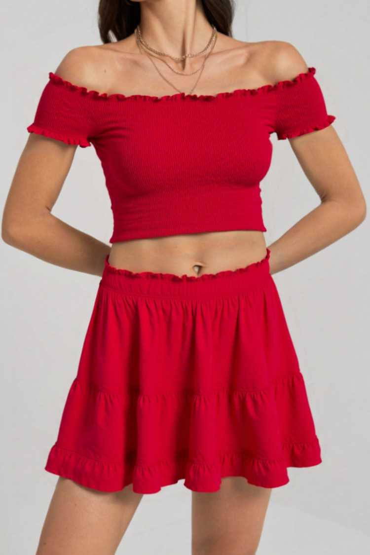 T-shirt crop filzata