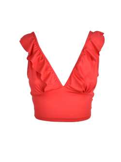 ABBIGLIAMENTO - ROSSO - Top con volant