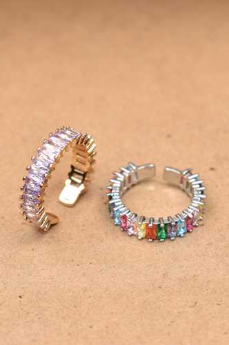 ACCESSORI - Anello zirconi rettangolo