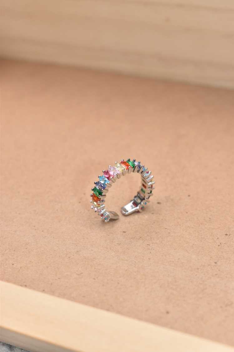 Anello zirconi rettangolo
