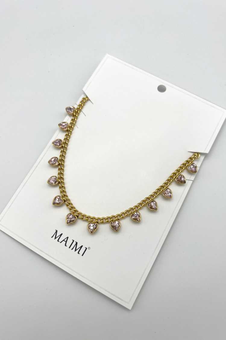 Collana con cuoricini brillanti